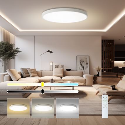 Brilagi - Candeeiro de tecto LED dimerizável POOL SMART LED/128W/230V 3000-6000K diâmetro 100 cm Wi-Fi Tuya branco + controlo remoto