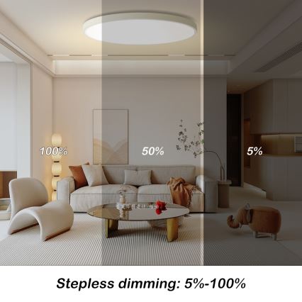 Brilagi - Candeeiro de tecto LED dimerizável POOL SMART LED/128W/230V 3000-6000K diâmetro 100 cm Wi-Fi Tuya branco + controlo remoto