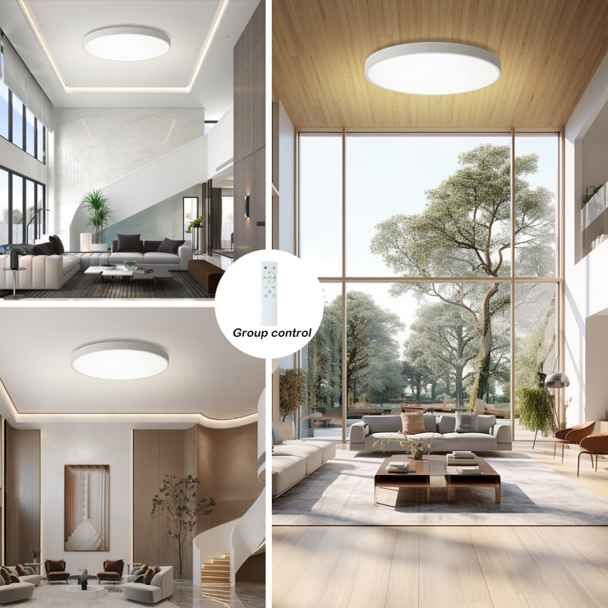 Brilagi - Candeeiro de tecto LED dimerizável POOL SMART LED/128W/230V 3000-6000K diâmetro 100 cm Wi-Fi Tuya branco + controlo remoto
