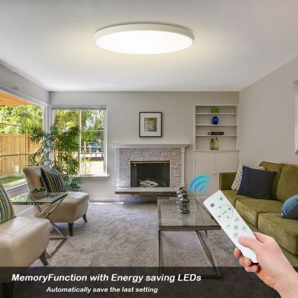 Brilagi - Candeeiro de tecto LED dimerizável POOL SMART LED/128W/230V 3000-6000K diâmetro 100 cm Wi-Fi Tuya branco + controlo remoto