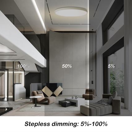 Brilagi - Luminária de teto LED dimerizável POOL SMART LED/180W/230V 3000-6000K diâmetro 120 cm Wi-Fi Tuya branco + controlo remoto