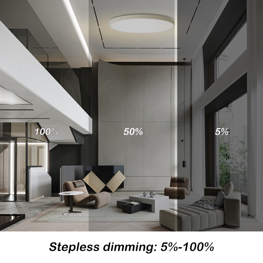 Brilagi - Luminária de teto LED dimerizável POOL SMART LED/180W/230V 3000-6000K diâmetro 120 cm Wi-Fi Tuya branco + controlo remoto