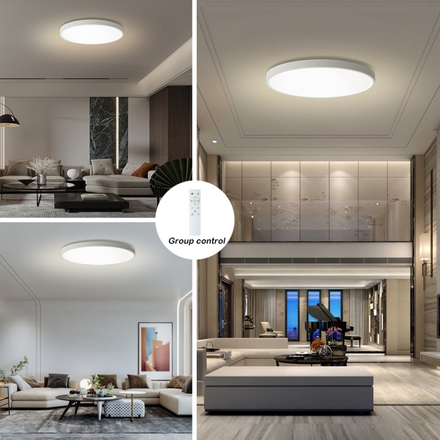 Brilagi - Luminária de teto LED dimerizável POOL SMART LED/180W/230V 3000-6000K diâmetro 120 cm Wi-Fi Tuya branco + controlo remoto