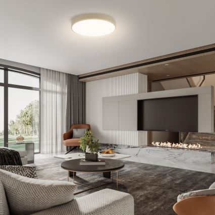 Brilagi - Candeeiro de tecto LED regulável POOL SMART LED/48W/230V 3000-6000K diâmetro 40 cm Wi-Fi Tuya bege + comando remoto