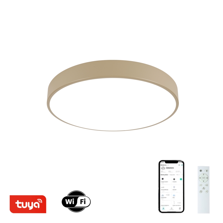 Brilagi - Candeeiro de tecto LED regulável POOL SMART LED/48W/230V 3000-6000K diâmetro 40 cm Wi-Fi Tuya bege + comando remoto