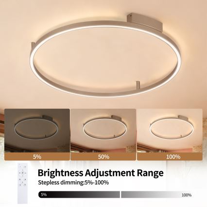 Brilagi - Candeeiro de tecto LED regulável PORTOFINO LED/60W/230V 3000-6000K Ø 80 cm bege + comando remoto