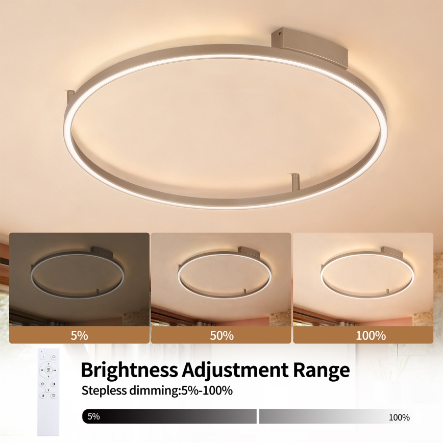 Brilagi - Candeeiro de tecto LED regulável PORTOFINO LED/60W/230V 3000-6000K Ø 80 cm bege + comando remoto