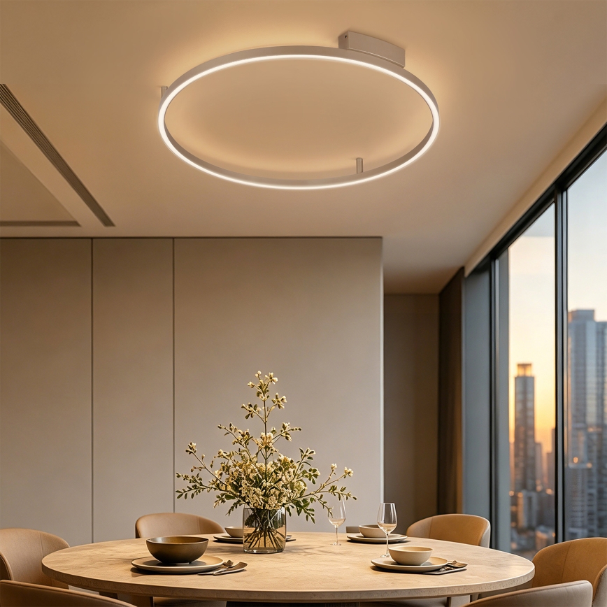 Brilagi - Candeeiro de tecto LED regulável PORTOFINO LED/60W/230V 3000-6000K Ø 80 cm bege + comando remoto