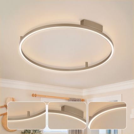 Brilagi - Candeeiro de tecto LED regulável PORTOFINO LED/60W/230V 3000-6000K Ø 80 cm bege + comando remoto