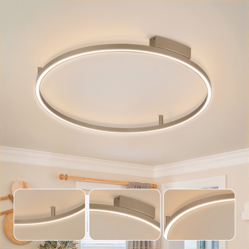 Brilagi - Candeeiro de tecto LED regulável PORTOFINO LED/60W/230V 3000-6000K Ø 80 cm bege + comando remoto