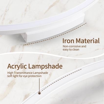 Brilagi - Luminária de teto LED regulável PORTOFINO LED/60W/230V 3000-6000K Ø 80 cm branca + comando à distância