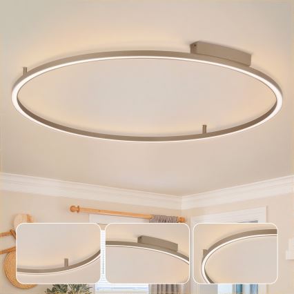 Brilagi - Candeeiro de teto LED regulável PORTOFINO LED/85W/230V 3000-6000K Ø 120 cm bege + controlo remoto