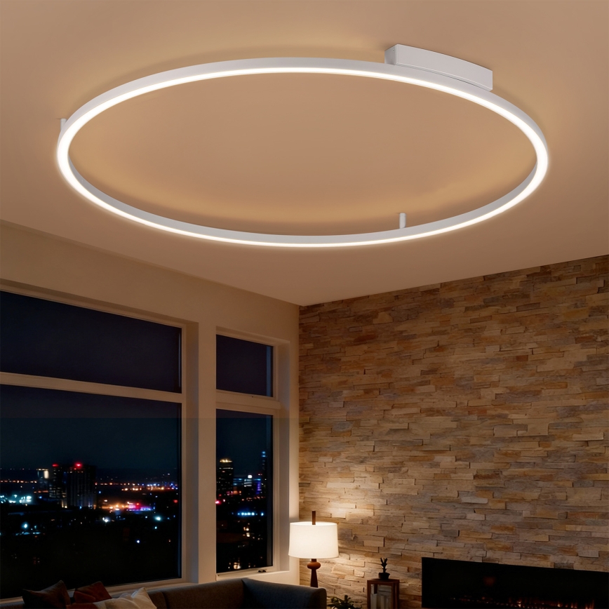 Brilagi - Candeeiro de teto LED dimerizável PORTOFINO LED/85W/230V 3000-6000K Ø 120 cm prateado + controlo remoto