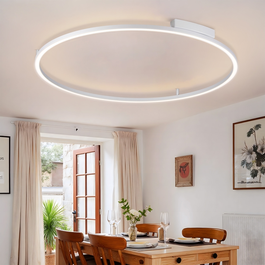 Brilagi - Candeeiro de teto LED dimerizável PORTOFINO LED/85W/230V 3000-6000K Ø 120 cm prateado + controlo remoto
