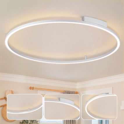 Brilagi - Candeeiro de teto LED dimerizável PORTOFINO LED/85W/230V 3000-6000K Ø 120 cm prateado + controlo remoto