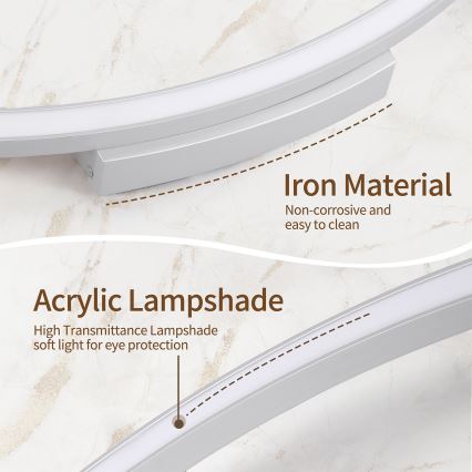 Brilagi - Candeeiro de teto LED dimerizável PORTOFINO LED/85W/230V 3000-6000K Ø 120 cm prateado + controlo remoto