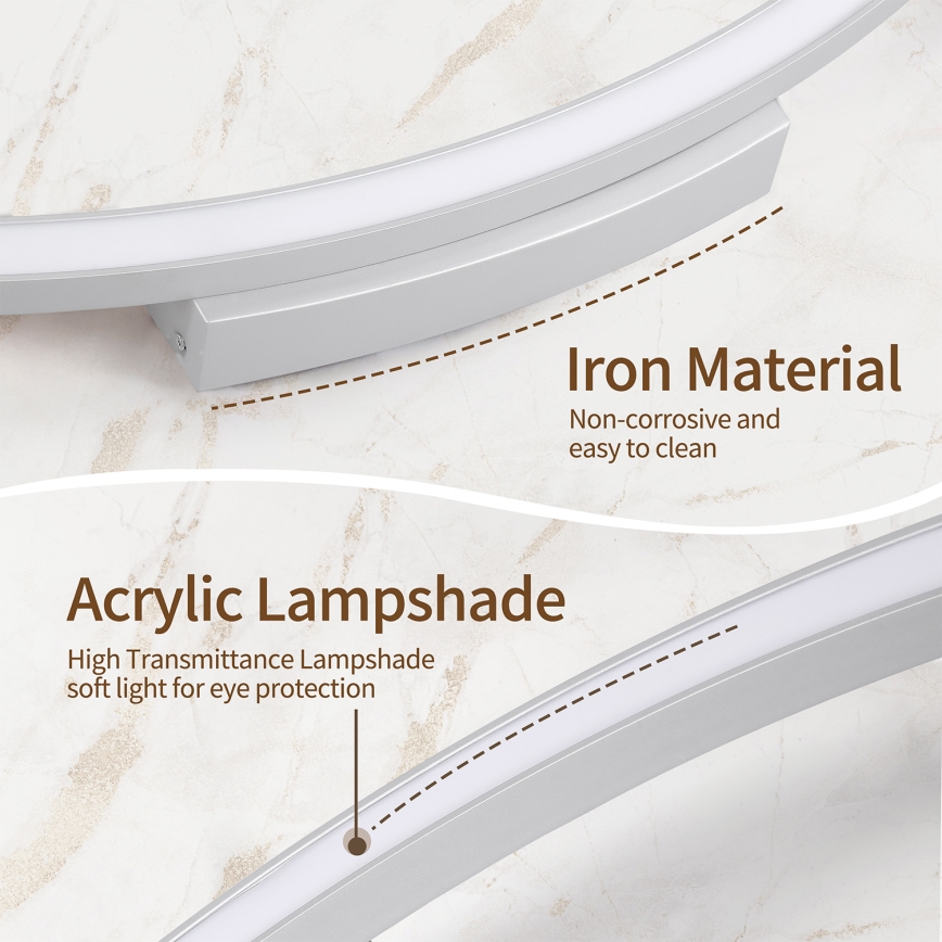 Brilagi - Candeeiro de teto LED dimerizável PORTOFINO LED/85W/230V 3000-6000K Ø 120 cm prateado + controlo remoto