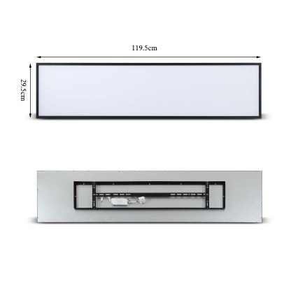 Brilagi - Candeeiro de teto LED regulável SLIMFRAME LED/58W/230V 120x30 cm 3000-6000K preto + controlo remoto