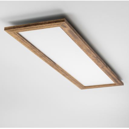 Brilagi - Candeeiro de teto LED dimerizável SLIMFRAME WOOD LED/58W/230V 124x33,7 cm 3000-6000K castanho + comando remoto