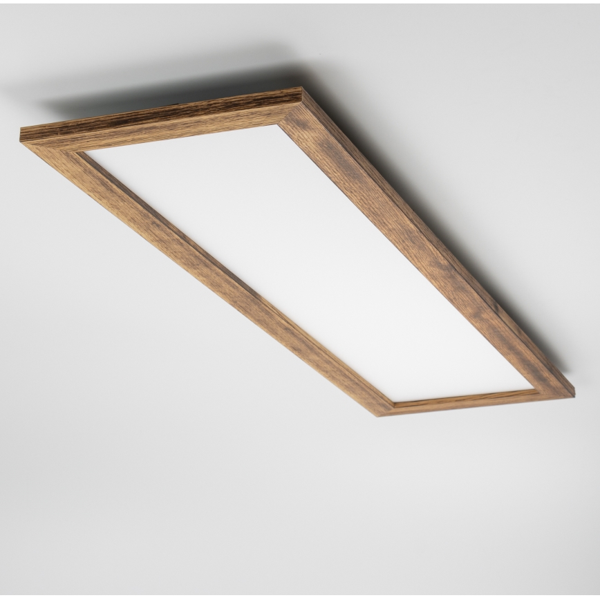 Brilagi - Candeeiro de teto LED dimerizável SLIMFRAME WOOD LED/58W/230V 124x33,7 cm 3000-6000K castanho + comando remoto