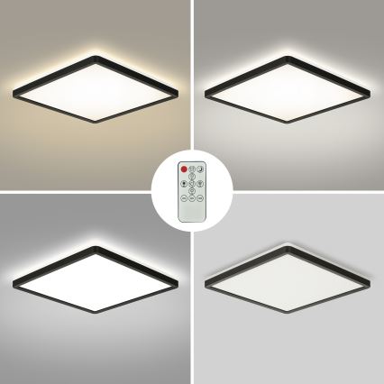 Brilagi - LED Luminária de tecto dimerizável ULTRA SLIM LED/18W/230V 2700-6500K 30x30 cm preta + comando remoto