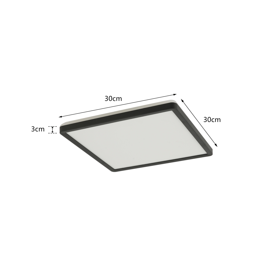 Brilagi - LED Luminária de tecto dimerizável ULTRA SLIM LED/18W/230V 2700-6500K 30x30 cm preta + comando remoto