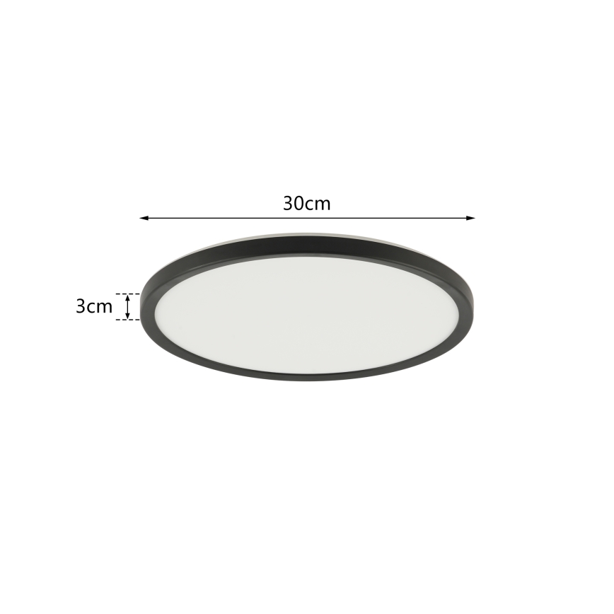 Brilagi - Luminária de tecto LED regulável ULTRA SLIM LED/18W/230V 2700-6500K Ø 30 cm preta + controlo remoto