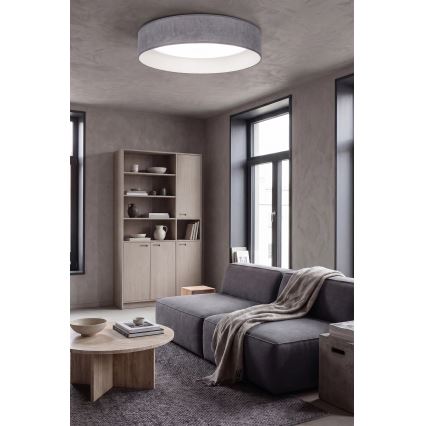 Brilagi - Luminária de teto LED dimerizável VELVET SMARTIX LED/24W/230V 3000-6000K Ø 45 cm cinzenta Wi-Fi Tuya Beacon + comando remoto