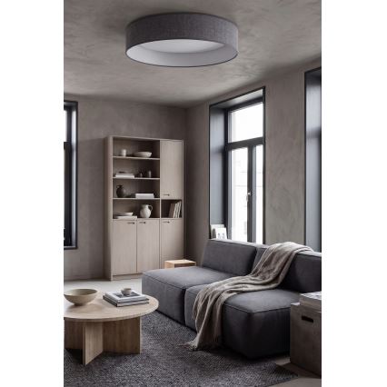 Brilagi - Luminária de teto LED dimerizável VELVET SMARTIX LED/24W/230V 3000-6000K Ø 45 cm cinzenta Wi-Fi Tuya Beacon + comando remoto