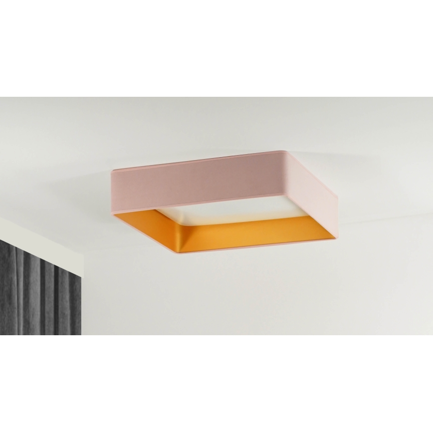 Brilagi - Candeeiro de teto LED regulável VELVET SQUARE LED/24W/230V 43x43 cm 3000/4000/6500K + controlo remoto rosa