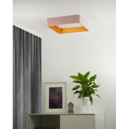 Brilagi - Candeeiro de teto LED regulável VELVET SQUARE LED/24W/230V 43x43 cm 3000/4000/6500K + controlo remoto rosa