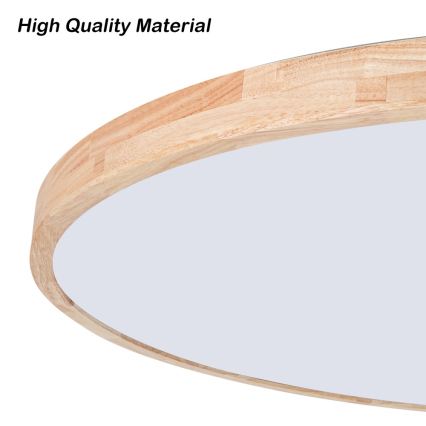 Brilagi - Luminária de teto LED dimerizável WOODLINE LED/100W/230V 3000-6000K carvalho Ø 80 cm + comando à distância