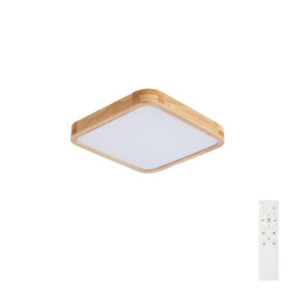 Brilagi - Luminária de teto LED dimerizável WOODLINE SQUARE LED/48W/230V 3000-6000K carvalho 40x40 cm + comando remoto