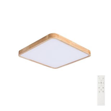Brilagi - Candeeiro de tecto LED regulável WOODLINE SQUARE LED/80W/230V 3000-6000K carvalho 60x60 cm + controlo remoto
