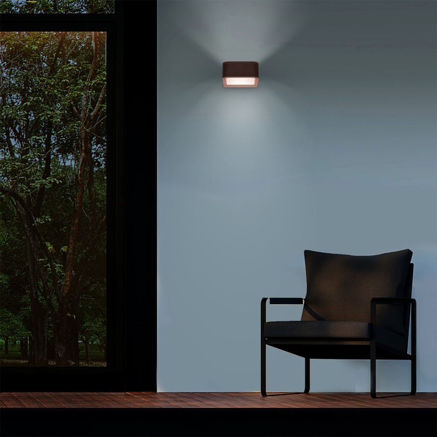 Brilagi - Aplique de parede exterior LED BARI LED/7W/230V 3000/4000/6000K castanho IP54