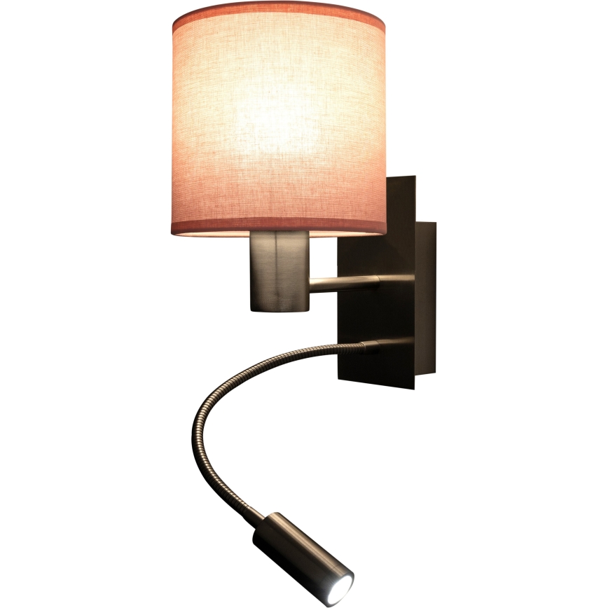 BRILAGI - Aplique de parede LED flexível BOBO 1xE27/25W/230V + LED/3W cromo fosco/rosa