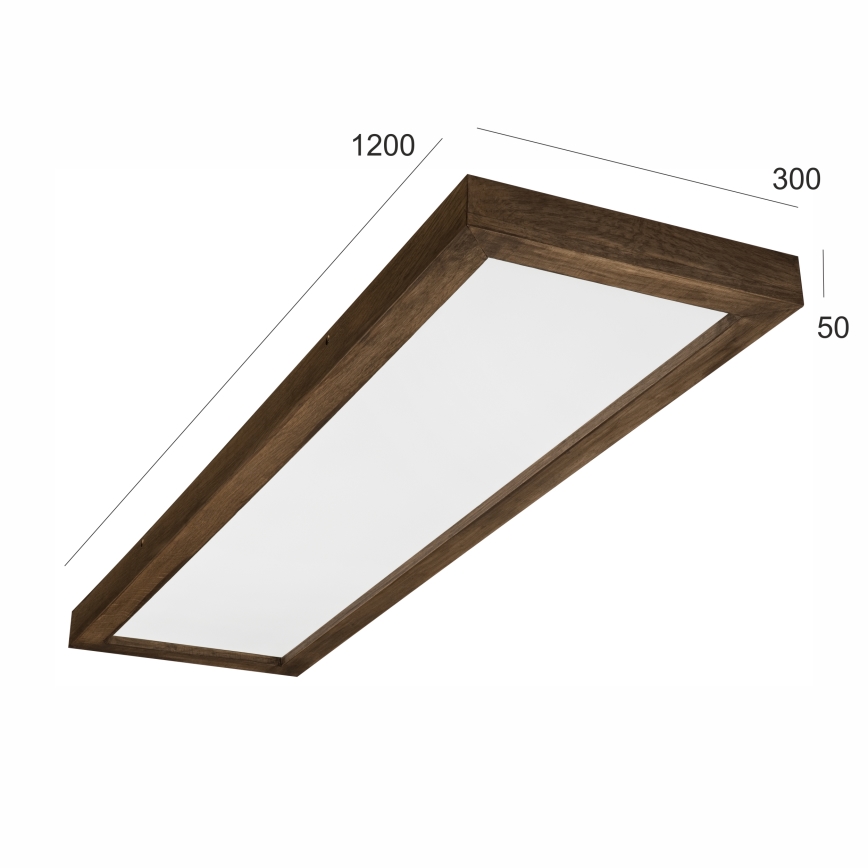 Brilagi - Candeeiro de tecto LED para casa de banho WOODY FRAME LED/40W/230V 120x30 cm IP44 carvalho nogueira