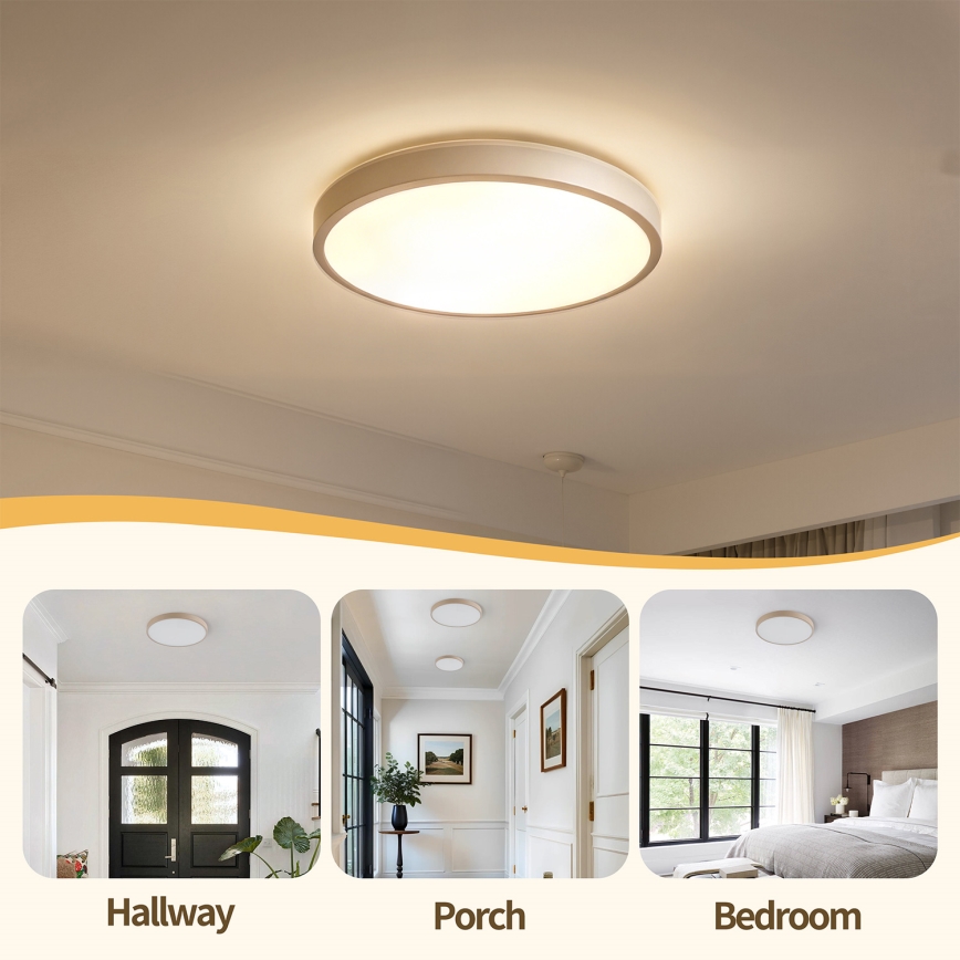 Brilagi - Candeeiro de teto LED dimerizável GLASS POOL DOUBLE LED/48W/230V 3000-6000K 40 cm bege + controlo remoto