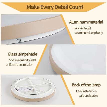 Brilagi - Candeeiro de teto LED dimerizável GLASS POOL DOUBLE LED/48W/230V 3000-6000K 40 cm bege + controlo remoto