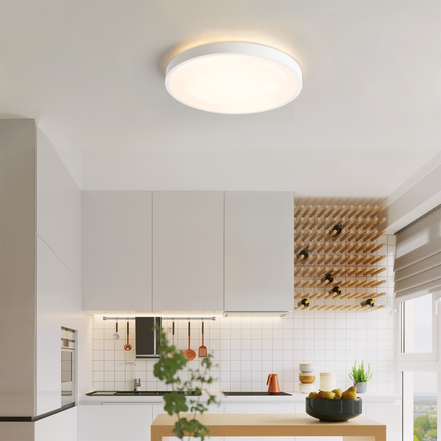 Brilagi - Luminária de teto LED dimerizável GLASS POOL DOUBLE LED/48W/230V 3000-6000K 40 cm branca + controlo remoto