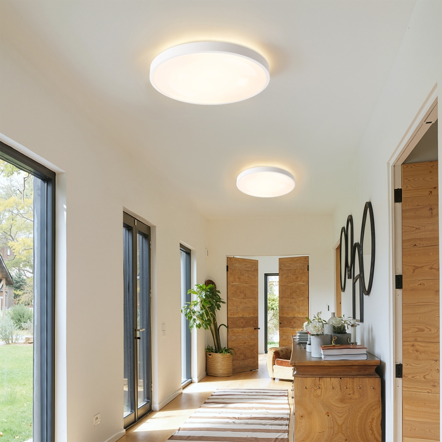 Brilagi - Luminária de teto LED dimerizável GLASS POOL DOUBLE LED/48W/230V 3000-6000K 40 cm branca + controlo remoto