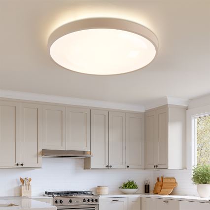 Brilagi - Candeeiro de tecto LED regulável GLASS POOL DOUBLE LED/80W/230V 3000-6000K 60 cm bege + comando remoto