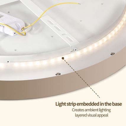 Brilagi - Candeeiro de tecto LED regulável GLASS POOL DOUBLE LED/80W/230V 3000-6000K 60 cm bege + comando remoto