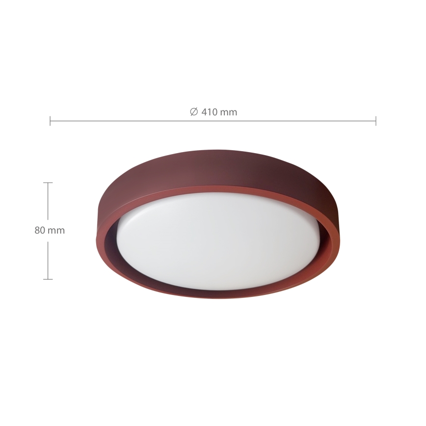 Brilagi - Luminária de teto LED regulável MATTEO LED, 48 W, 230 V, 3000-6500 K, Ø 41 cm, vermelha + controlo remoto