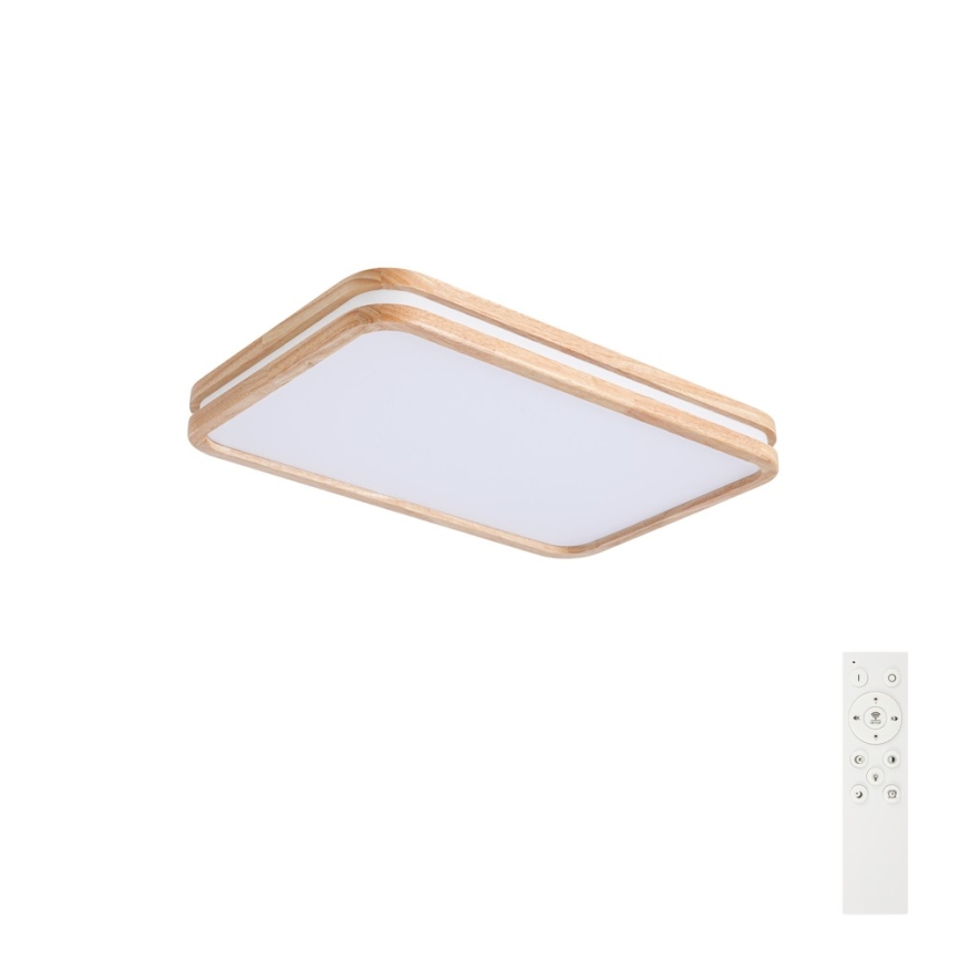 BRILAGI - Candeeiro de tecto LED regulável MOLINA SQUARE LED/54W/230V 3000-6000K carvalho 60x40 cm + comando remoto