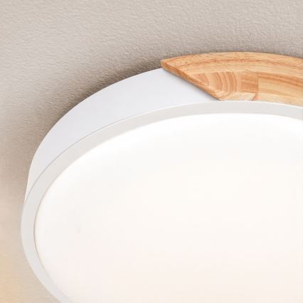 Brilagi - Candeeiro de teto LED dimerizável PILANA LED/48W/230V carvalho/branco Ø 40 cm + comando remoto