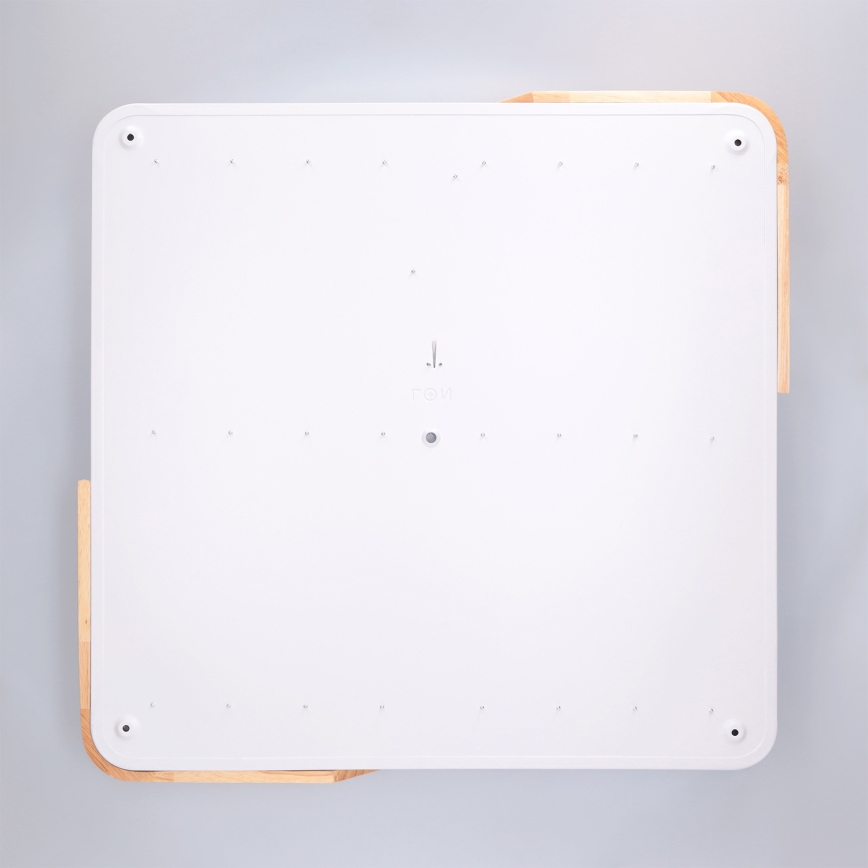 Brilagi - Luminária de teto LED dimerizável PILANA LED/60W/230V 3000-6500K carvalho/branco 56x56 cm + comando remoto