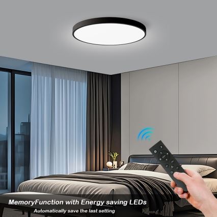 Brilagi - Luminária de teto LED dimerizável POOL SMART LED/128W/230V 3000-6000K diâmetro 100 cm Wi-Fi Tuya preta + comando remoto