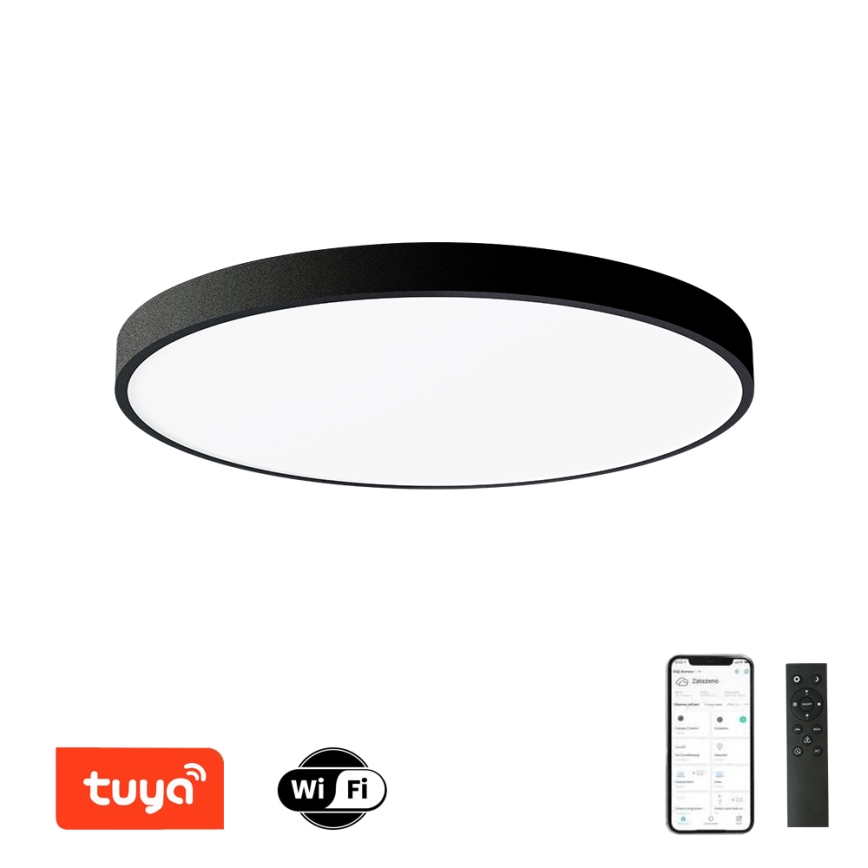 Brilagi - Luminária de teto LED dimerizável POOL SMART LED/128W/230V 3000-6000K diâmetro 100 cm Wi-Fi Tuya preta + comando remoto