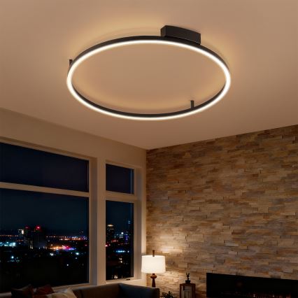 Brilagi - Candeeiro de tecto LED dimerizável PORTOFINO LED/60W/230V 3000-6000K diâmetro 80 cm preto + comando remoto